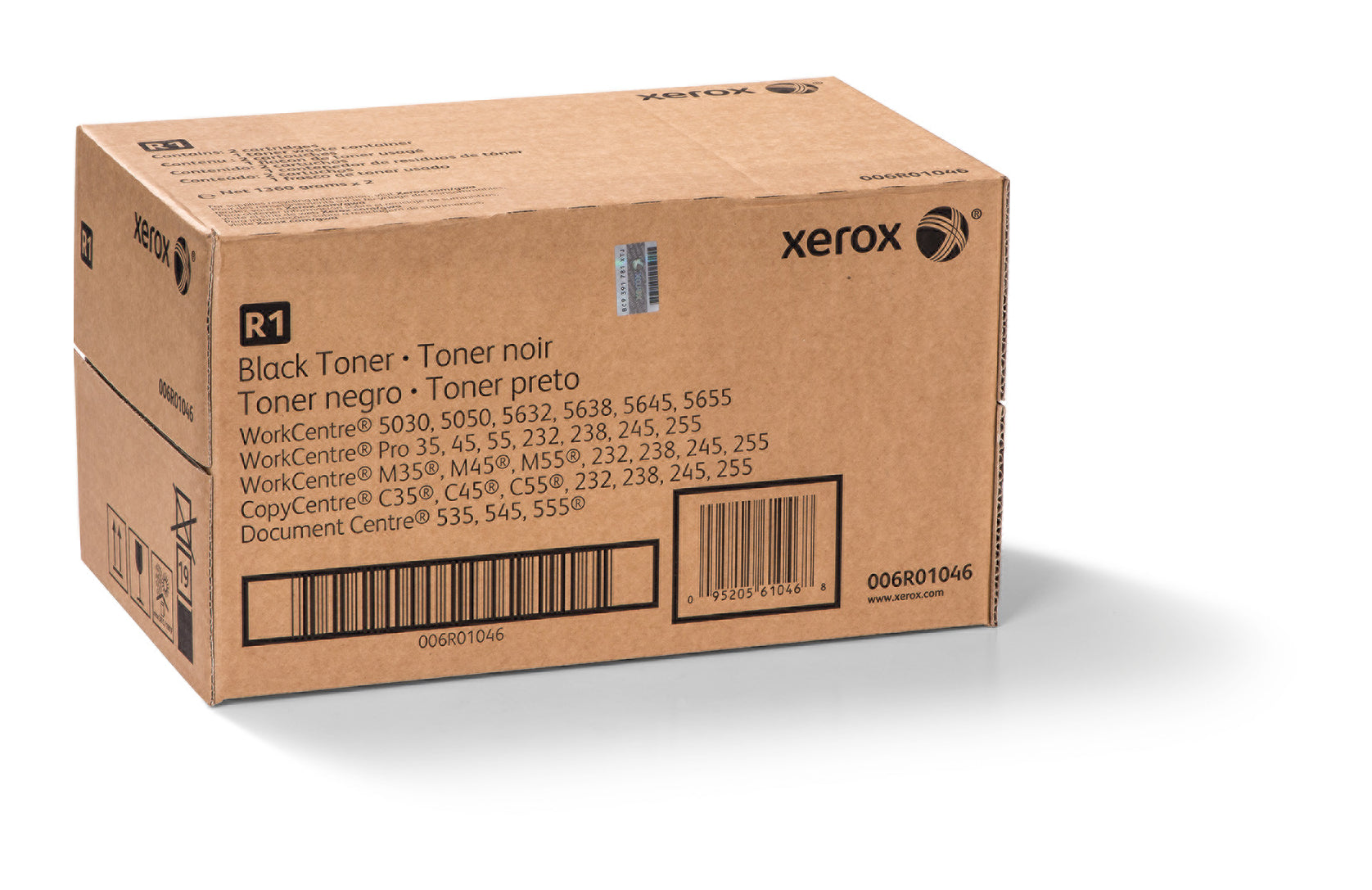 New, Pre-Owned - Xerox (6R1046) Waste Bin Black Laser Toner Cartridge, 006R01046 (2-Pack)
