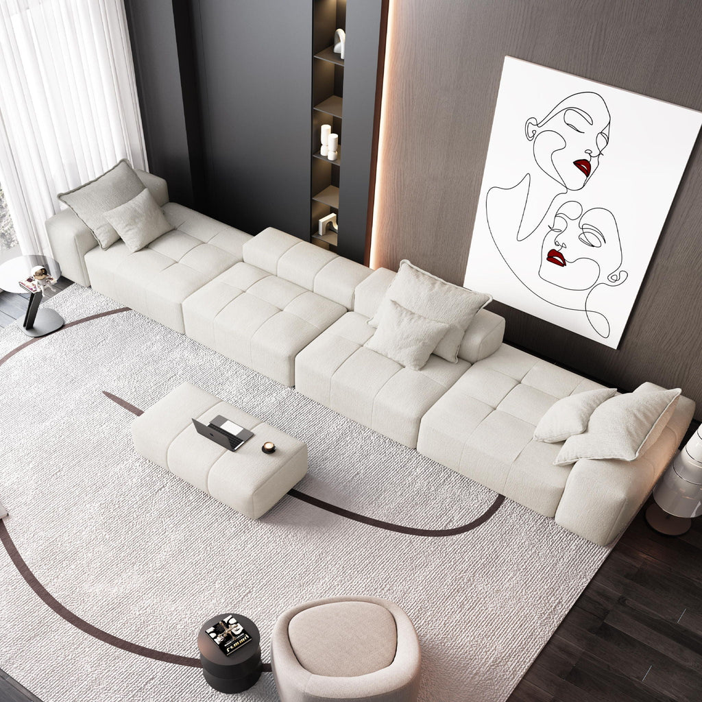 Modern Oversized Diy Combination Modular Sectional Sofa With Pillows