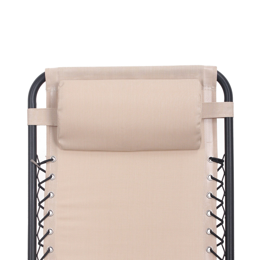 Outdoor Zero Gravity Chair Metal Khaki 90-170 Degree Adjustable 300 LB