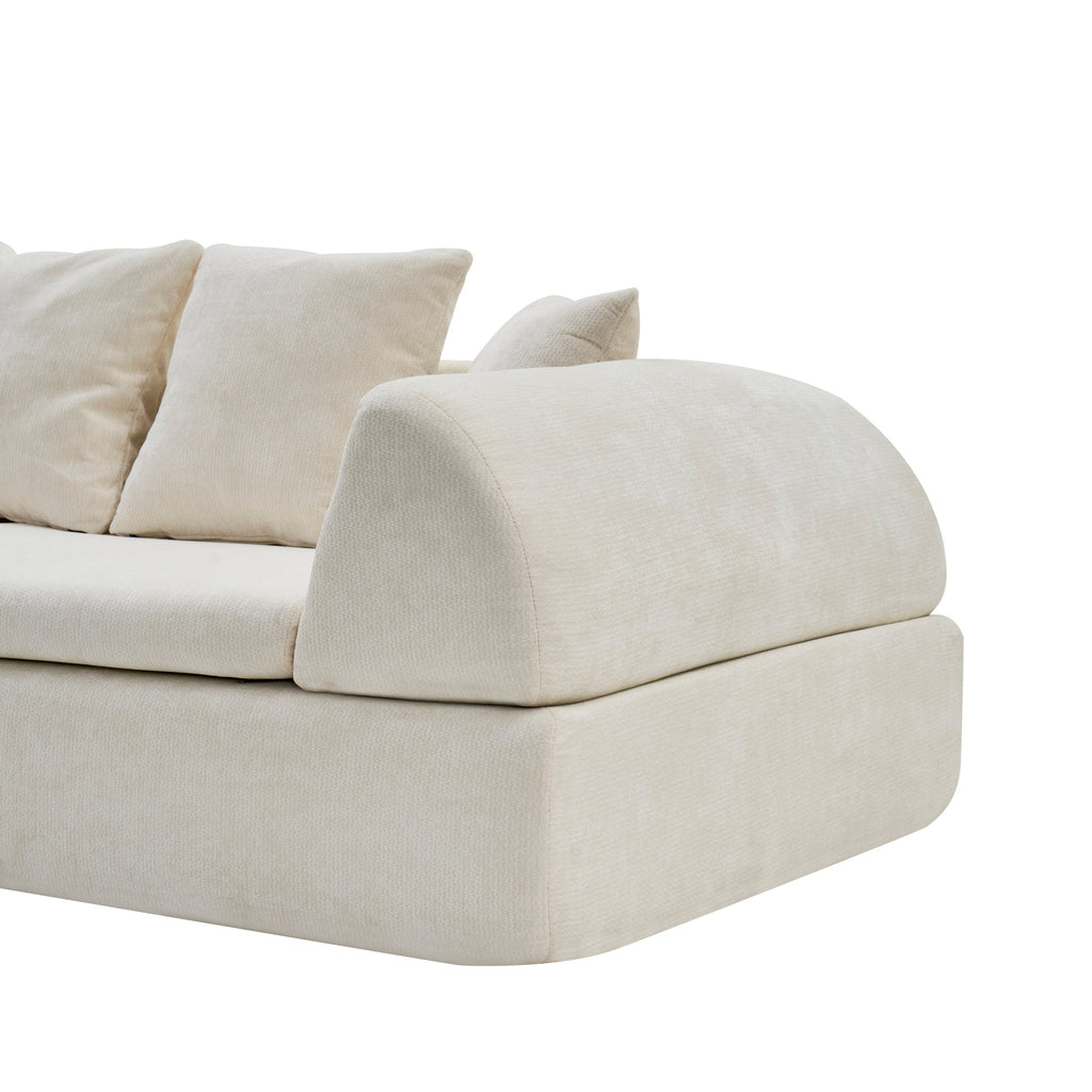 Sectional Sofa Cloud Modular White 4 Seat 104 In No Assembly Deep Seat