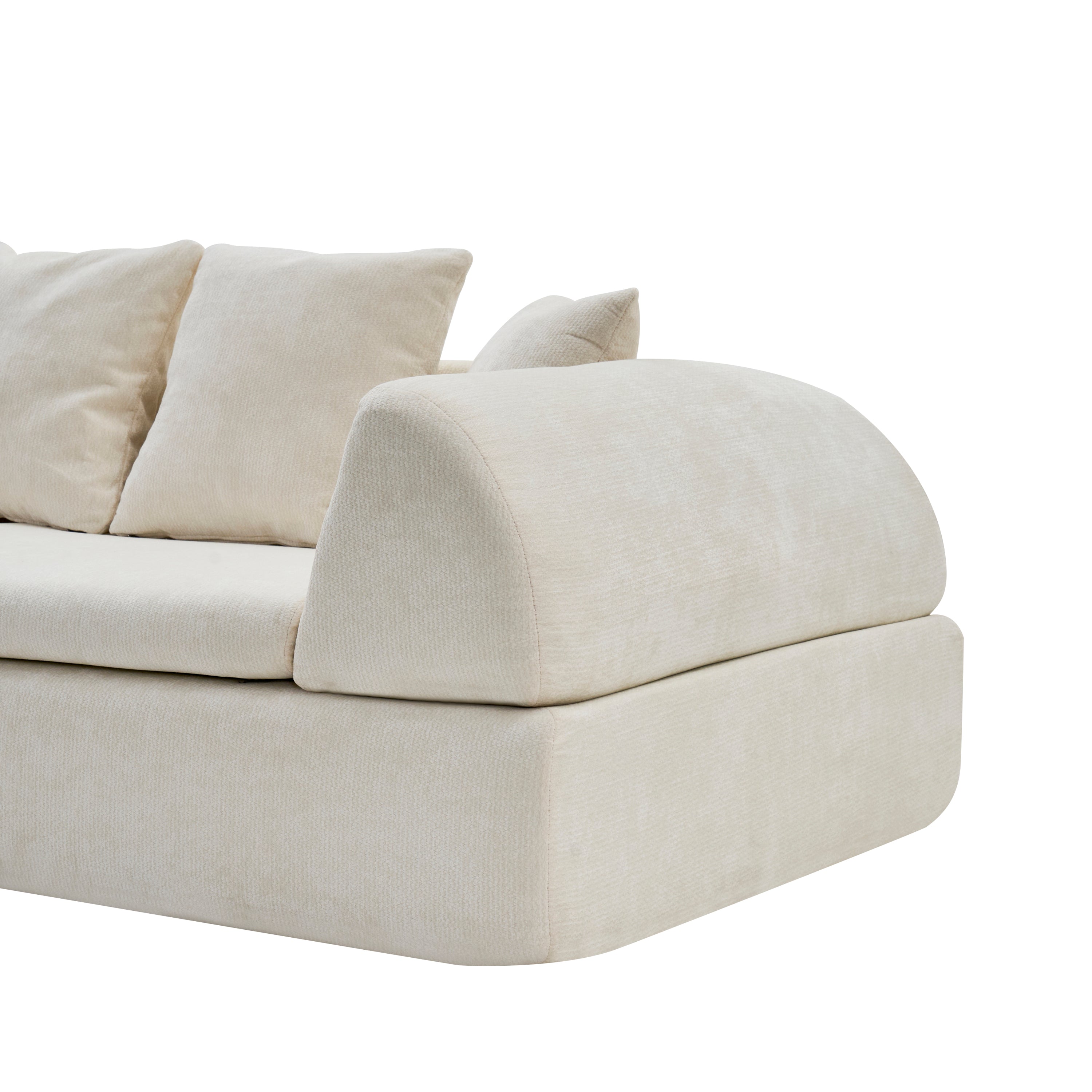 Sectional Sofa Cloud Modular White 4 Seat 104 In No Assembly Deep Seat
