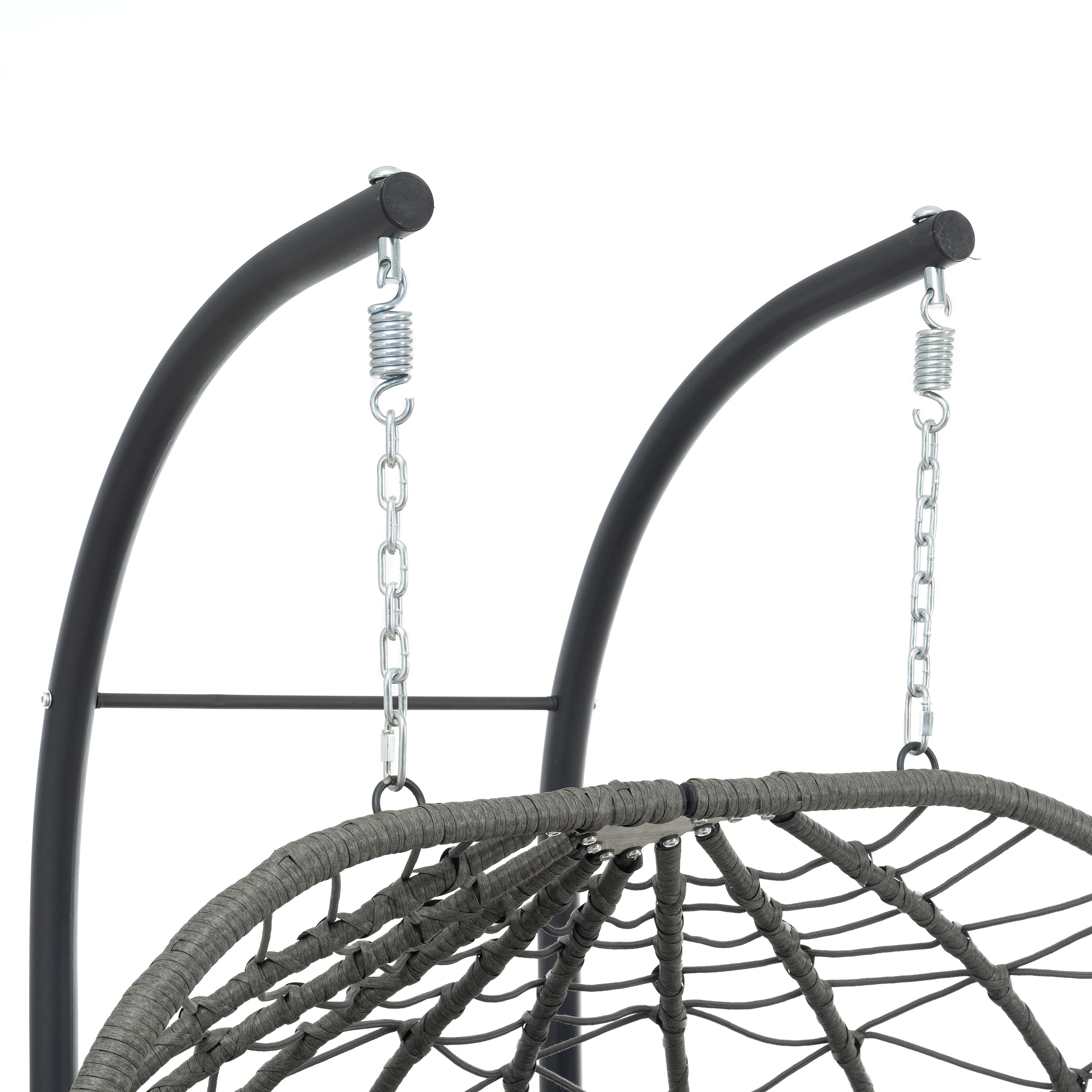 Outdoor Hanging Egg Chair Wicker PE Blue 2-Person 60x36