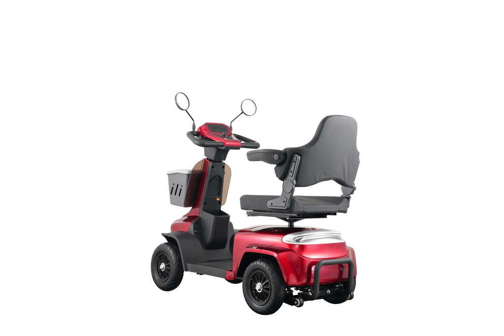 Mobility Scooter 4-Wheel Heavy Duty Red 300 LB 37 Mile Range USB 350W