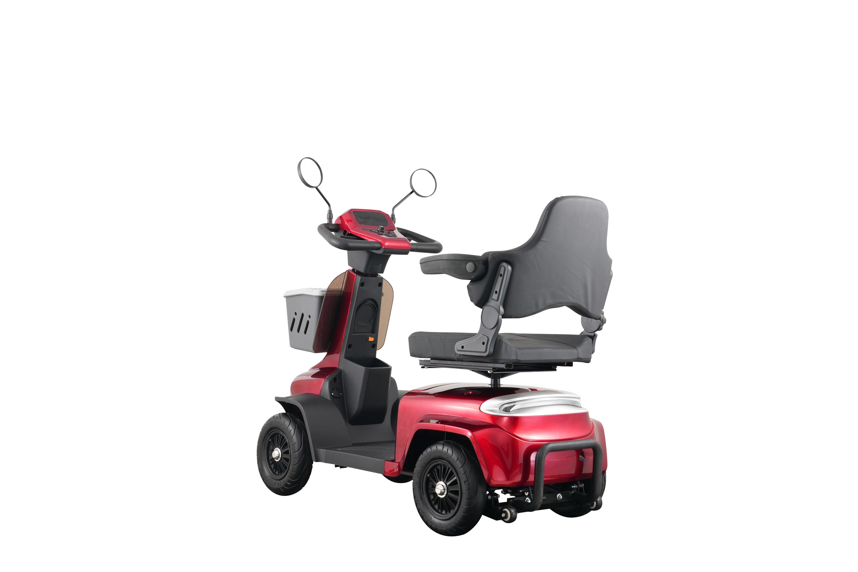 Mobility Scooter 4-Wheel Heavy Duty Red 300 LB 37 Mile Range USB 350W