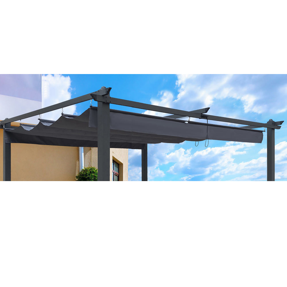 Pergola Replacement Canopy Gray Polyester UV Water-Resistant 10x10 Ft