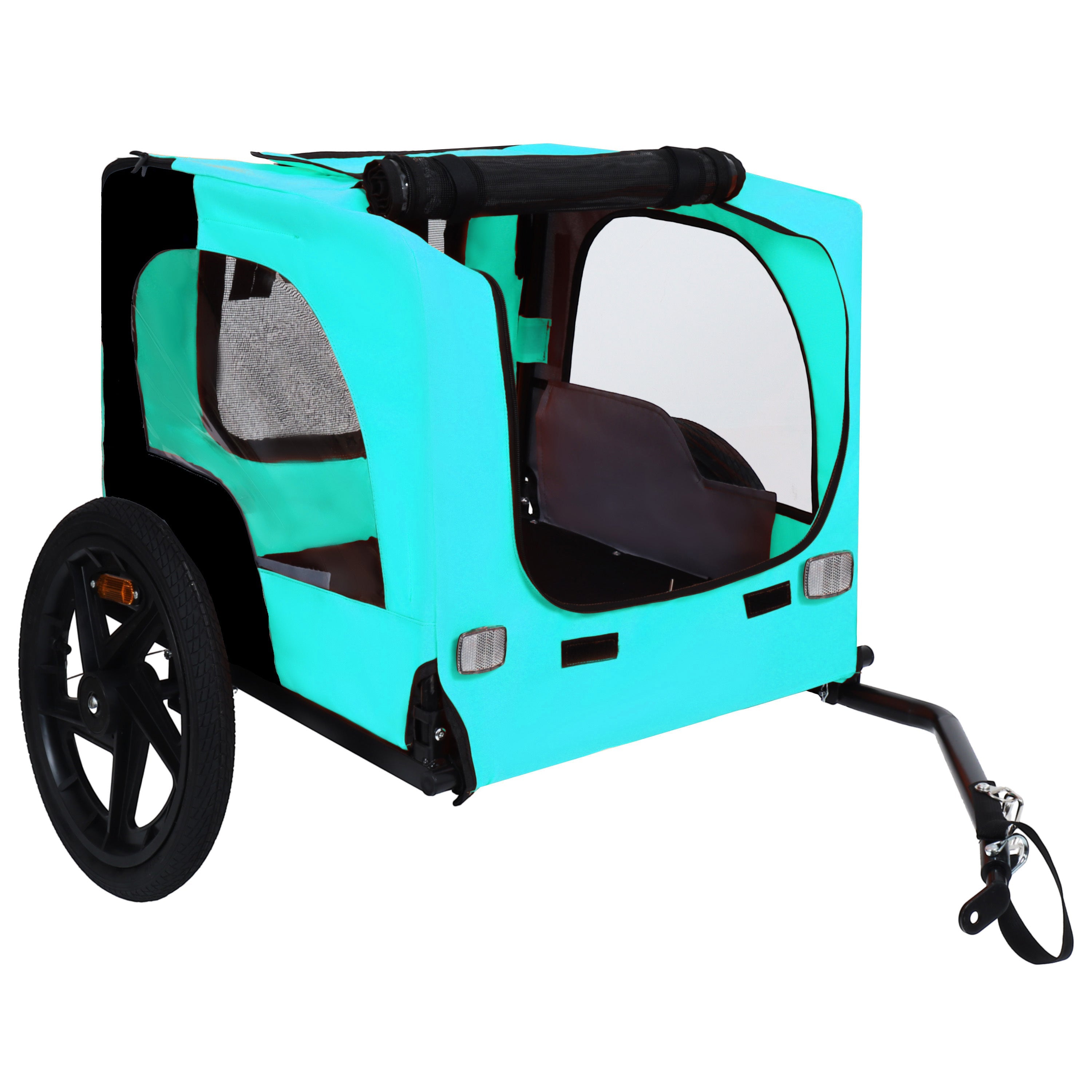 Pet Bike Trailer Dog Cart for Bicycle, Suitable for Small and Medium Pets, Easy Folding Cart Frame, Quick Release Wheel, Non-Slip Floor, Internal Leash
