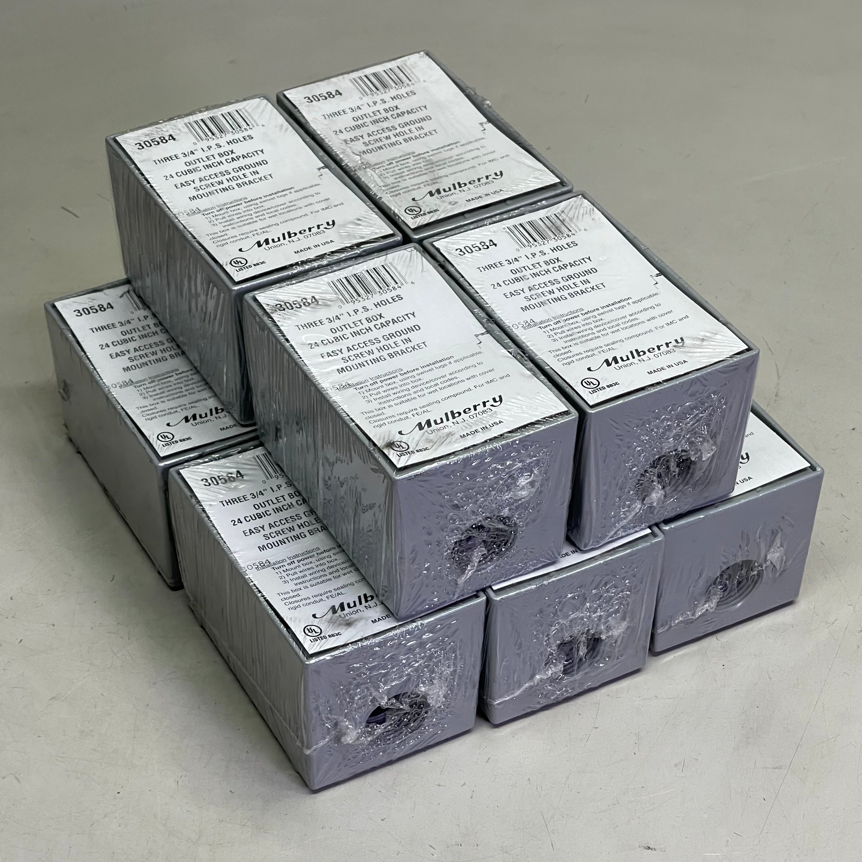 MULBERRY (10 PACK) Electrical Outlet Box, Wet Location Three 3/4" Hubs  Aluminum 30584