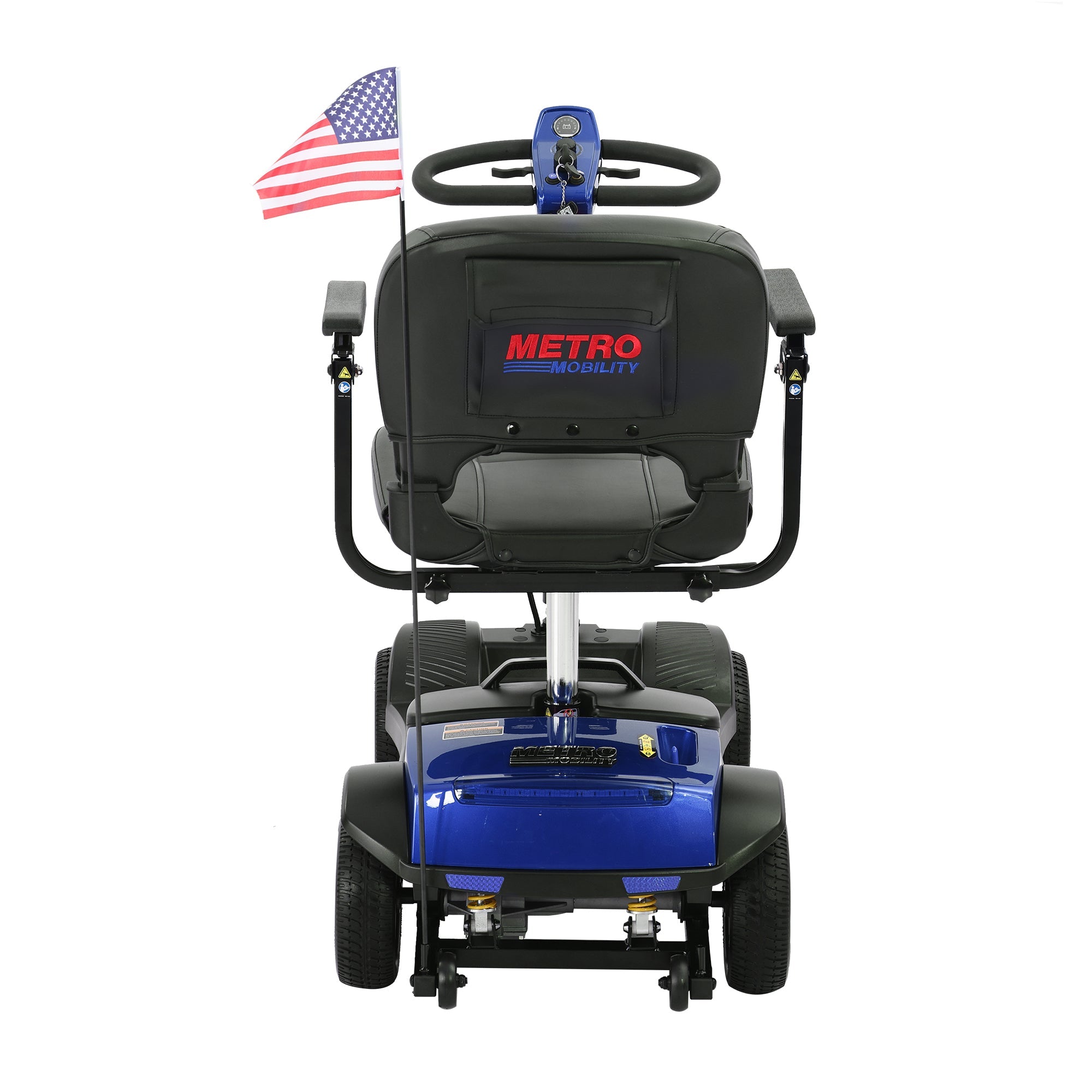 Mobility Scooter 4-Wheel Metal Blue 300 LB 10 Mile Basket Cup Holder 5 mph
