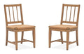 Lindon - Dining Side Chair With Paper Cord Seat (Set of 2) - Light Brown