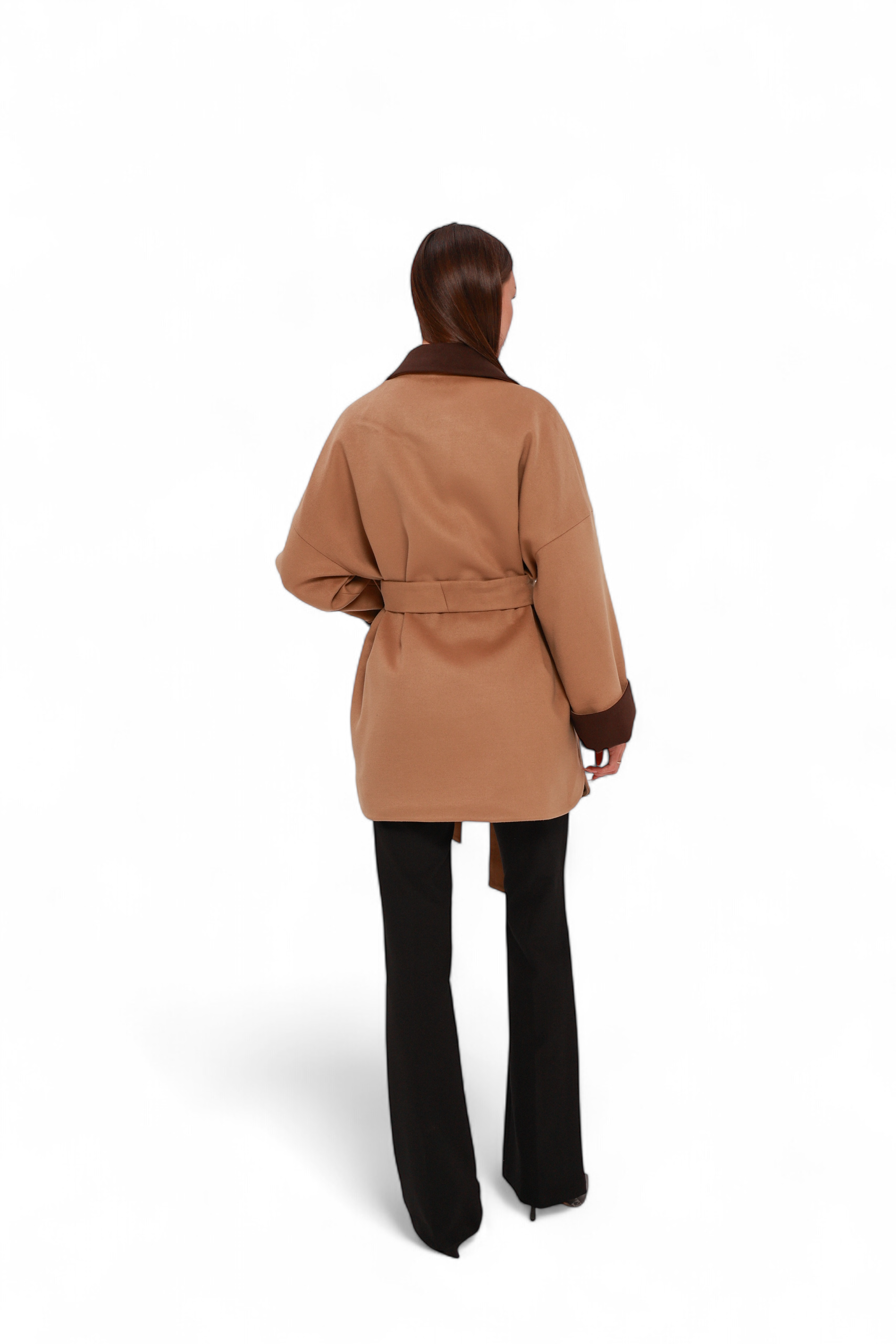 Sandro Cashmere Blend Overcoat in Camel