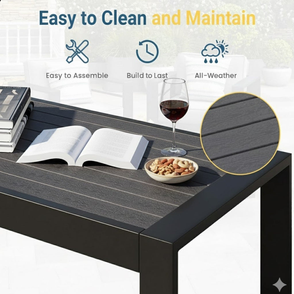 3 Piece Outdoor Patio Set Aluminum Black Gray Cushions