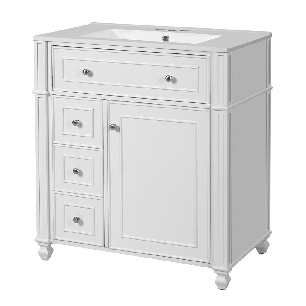 Bathroom Vanity Cabinet With Sink, Soft Close Doors With Door Organizer