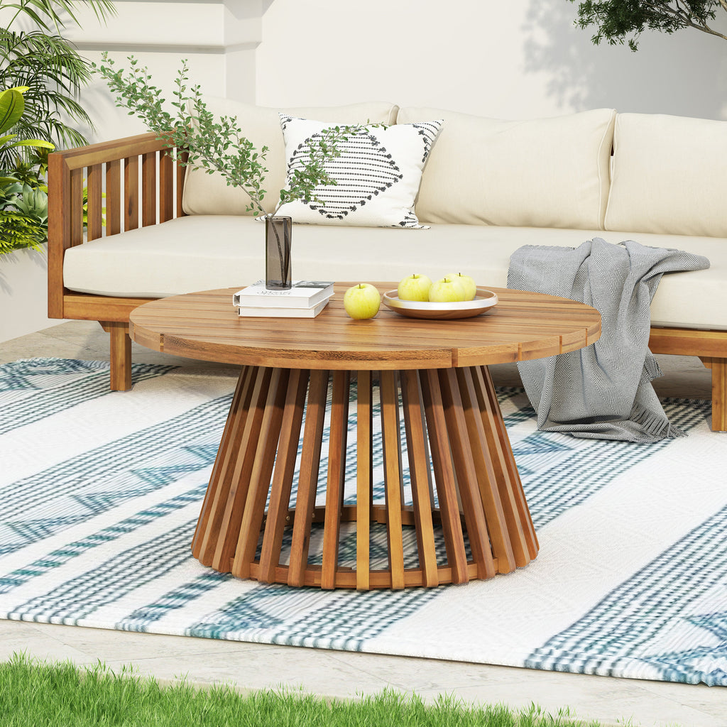 Outdoor Patio Set Acacia Wood Wicker Teak Dark Gray Daybed 2 Piece 600 LB