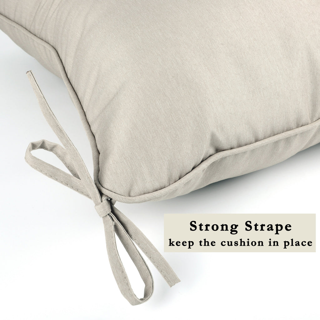Outdoor Deep Seat Cushion Set Polyester Beige 24x24x4in Waterproof
