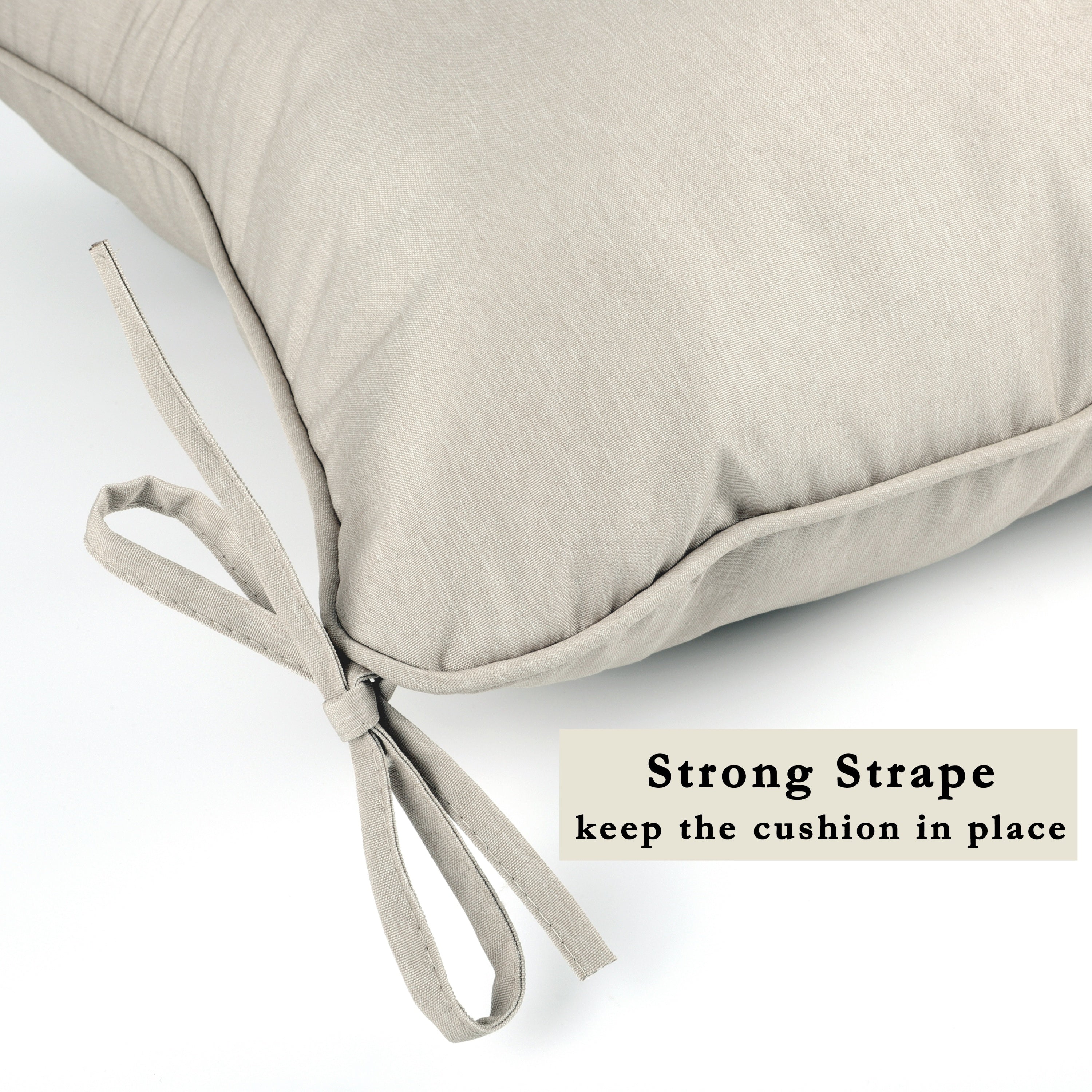 Outdoor Deep Seat Cushion Set Polyester Beige 24x24x4in Waterproof