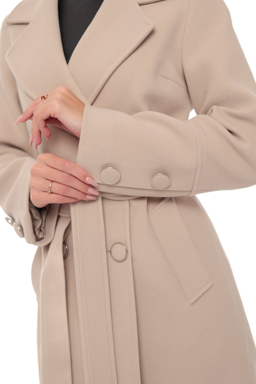 Zuri Cashmere Blend Overcoat in Nude