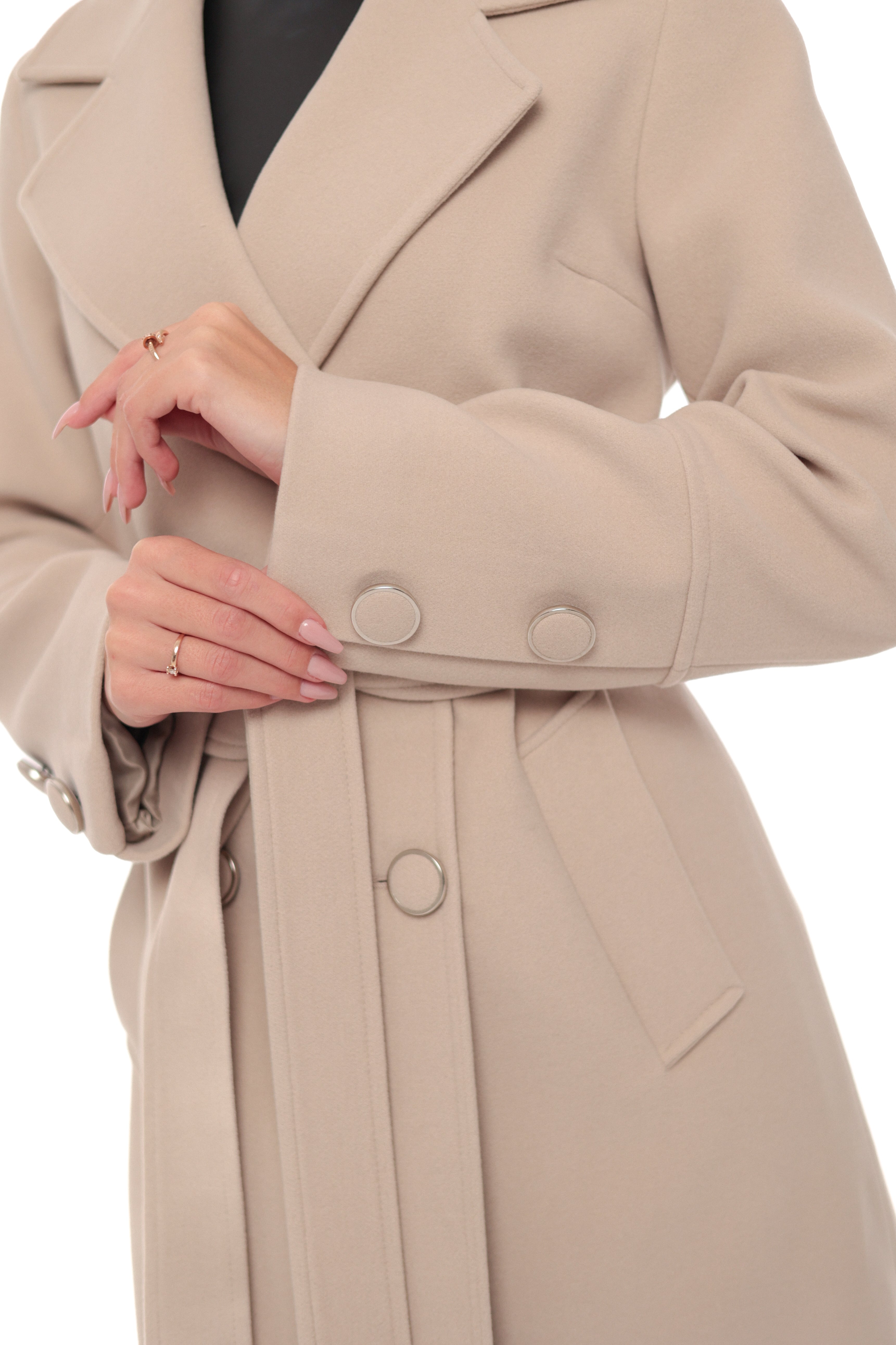 Zuri Cashmere Blend Overcoat in Nude