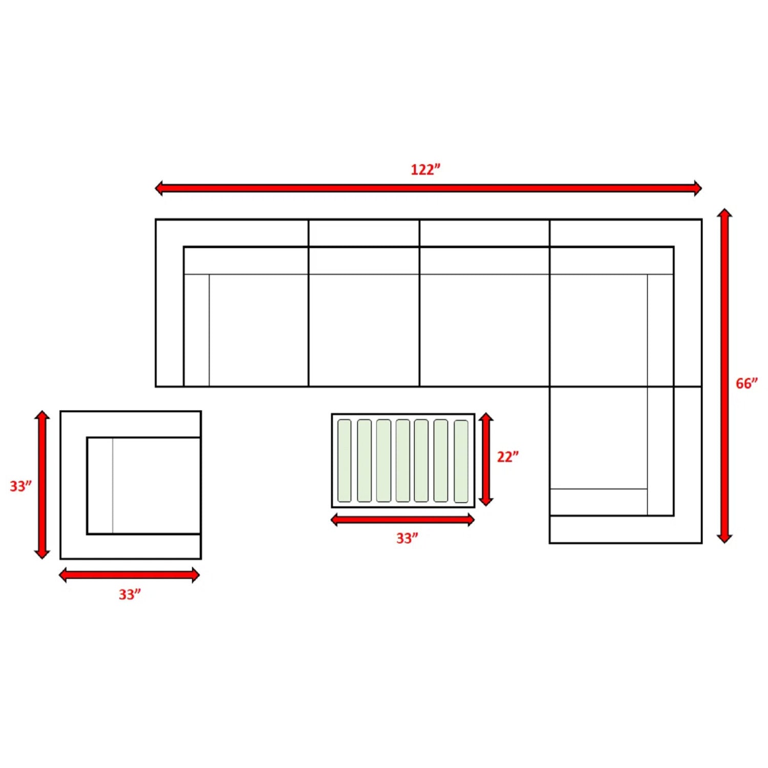 7pc Outdoor Wicker Sectional Set Brown Gray