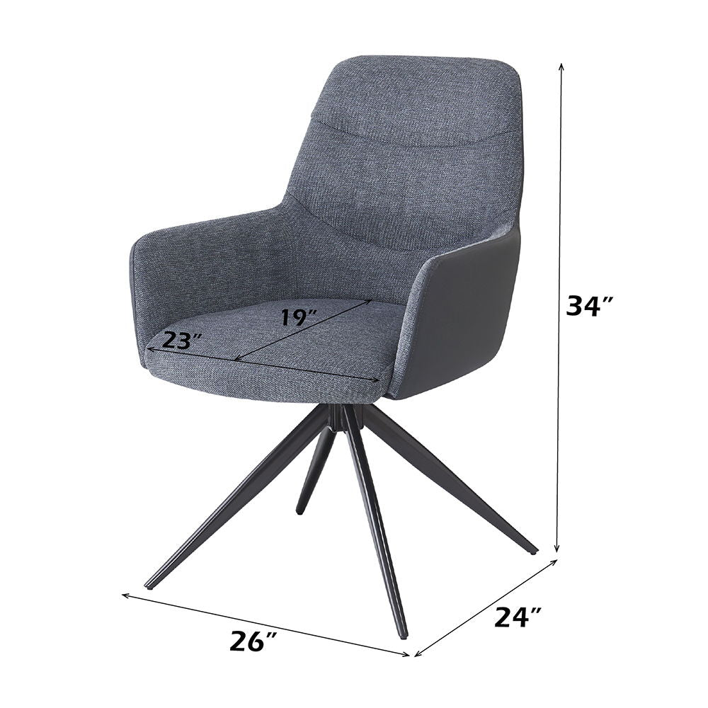 Hester - Arm Chair (Set of 2) - Gray Fabric