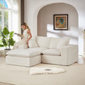 Sofa Cloud Modular Chenille White 2 Seat 79 In Sponge Particle Fill