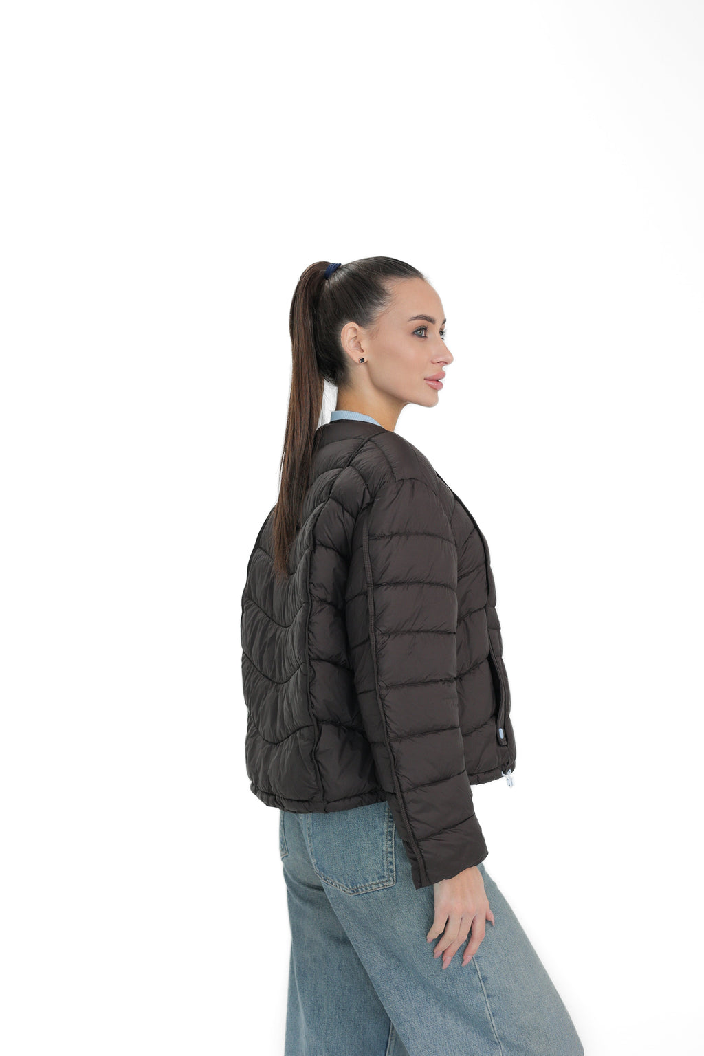 Lightweight Transitional Jacket with Detachable Scarf