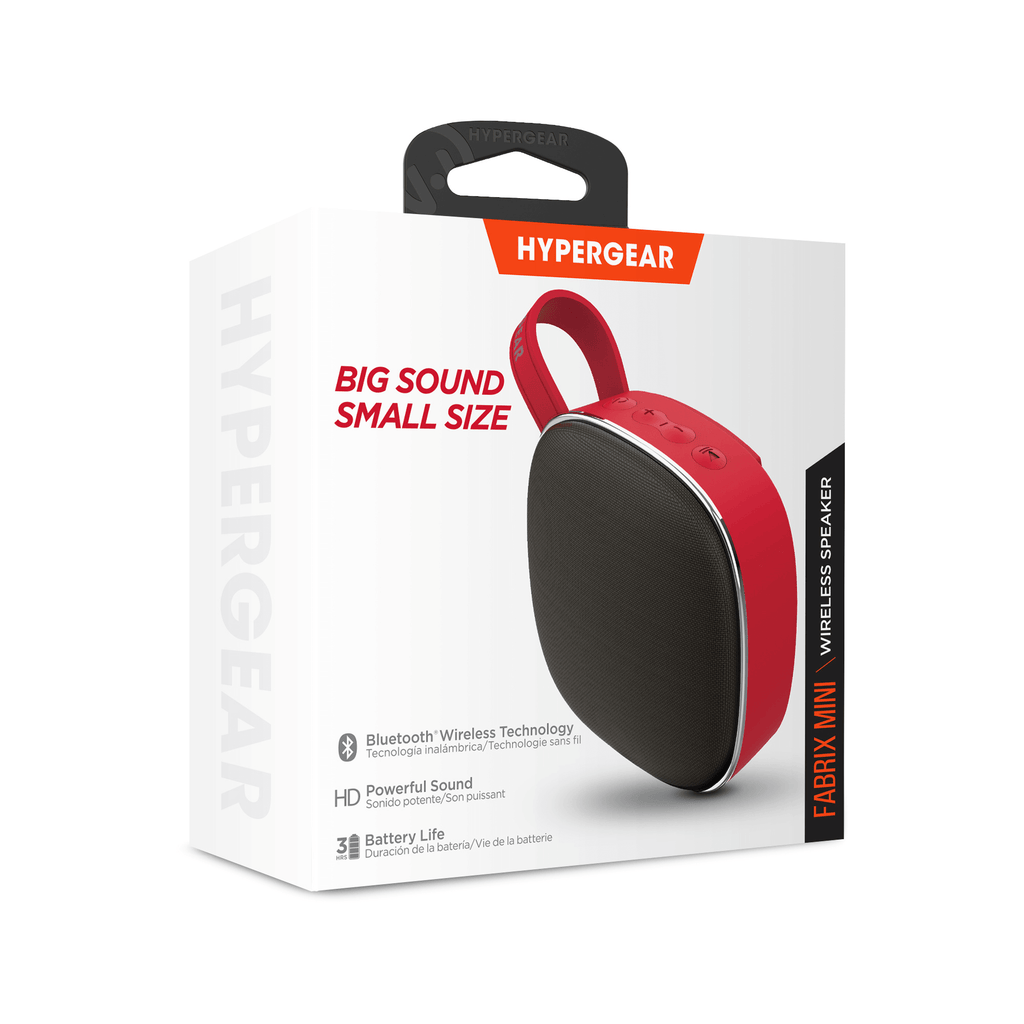 HyperGear Fabrix Mini Wireless Speaker - Red