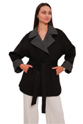Sandro Cashmere Blend Overcoat in Black