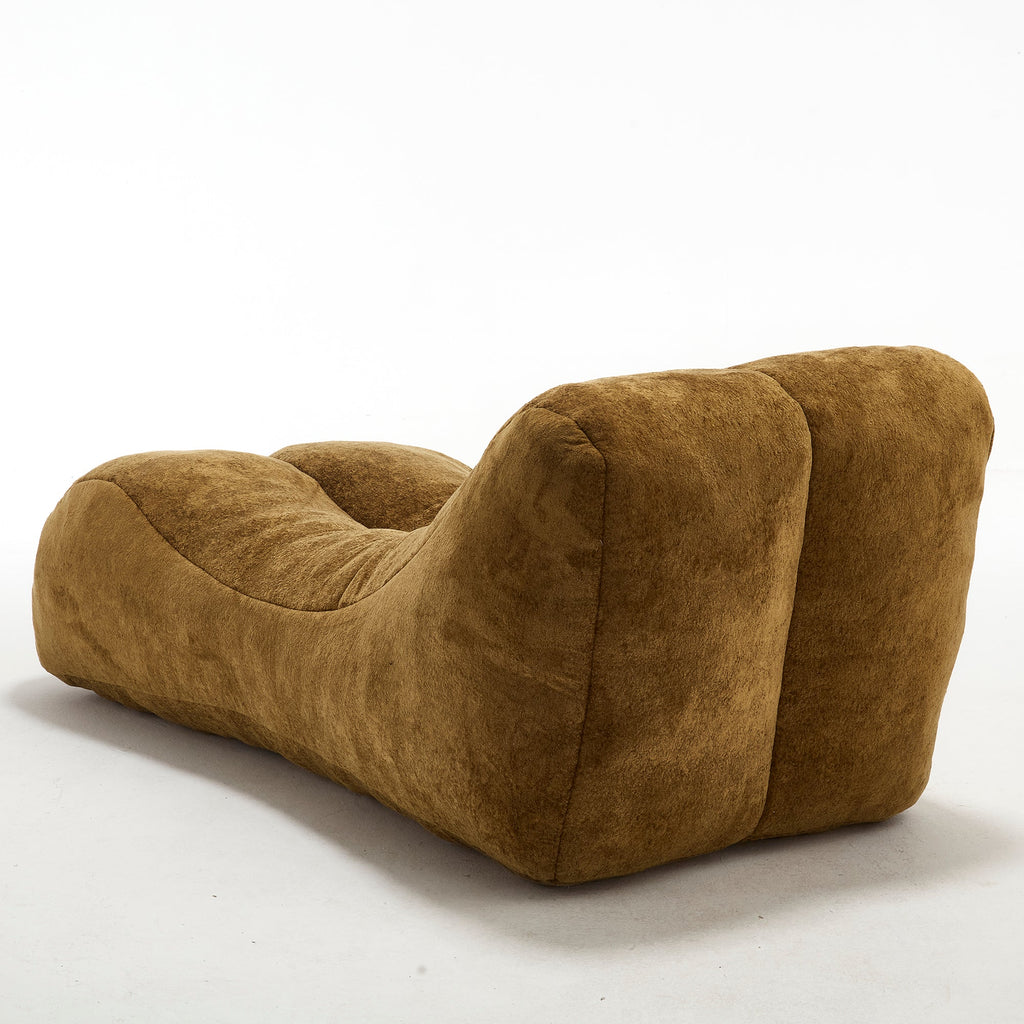 Bean Bag Sofa Chair Polyester Brown Foam Adult 59x30x23.6 In