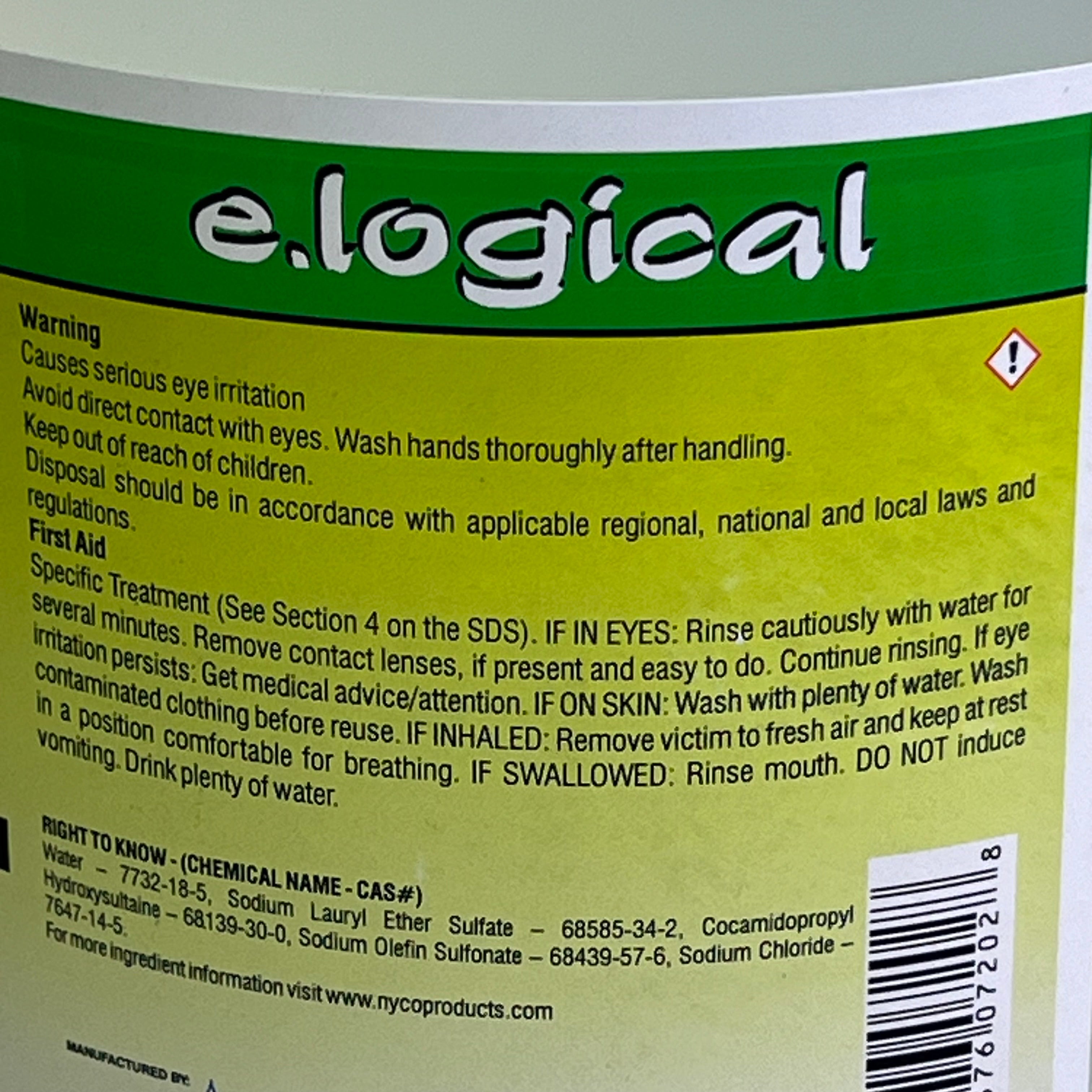 E. LOGICAL E.Free Moisturize Mild Liquid Foaming Hand Soap 1 Gal Clear NYC072-04