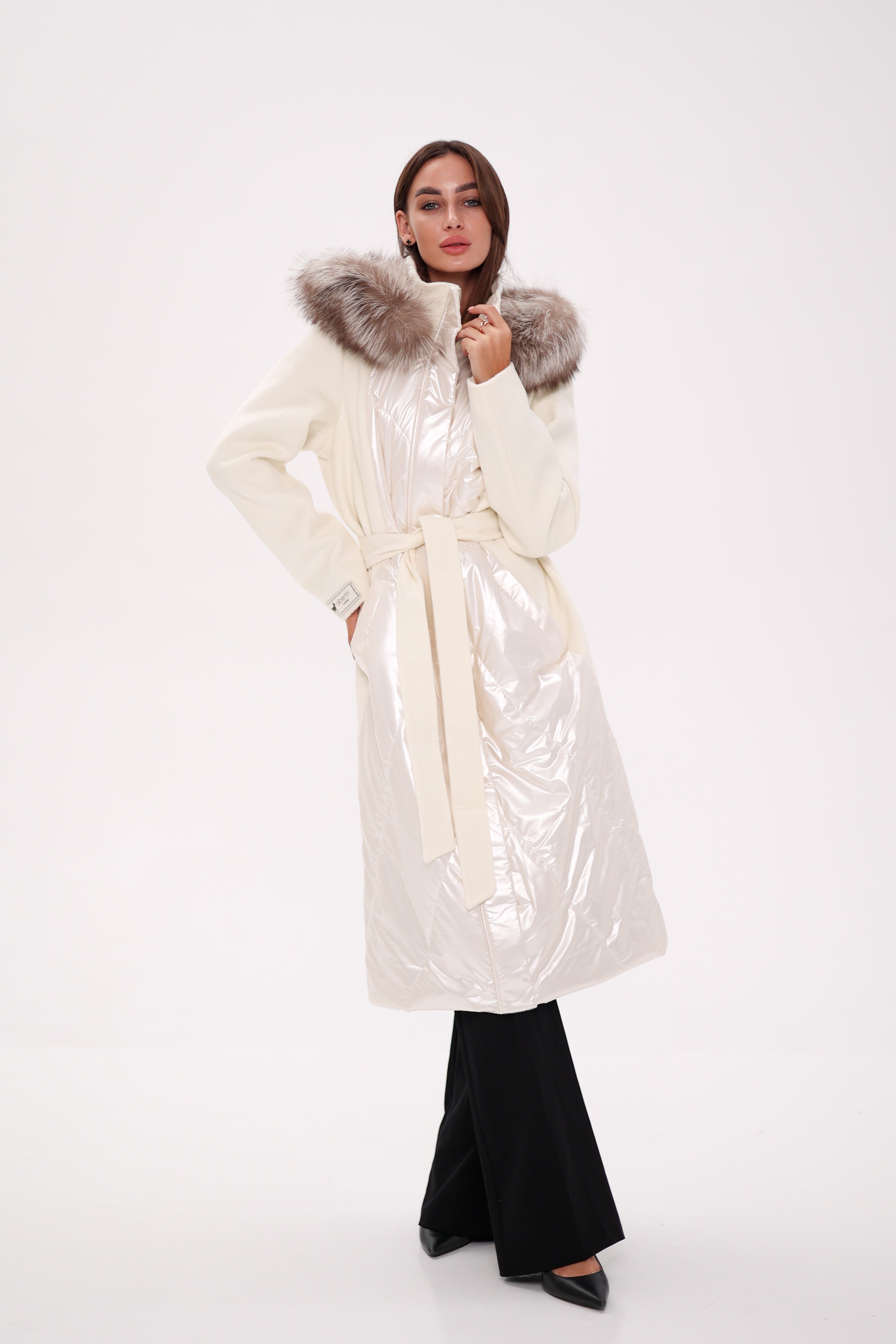 Saga® Furs Silver Fox Wool Alpaca Freudenberg Comfortemp® Coat