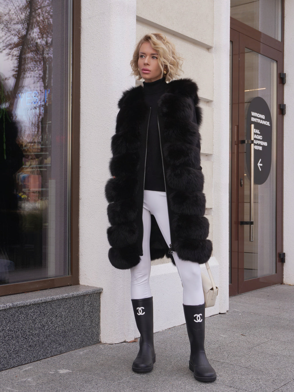 Genuine Polar Fox Fur Vest 90 cm