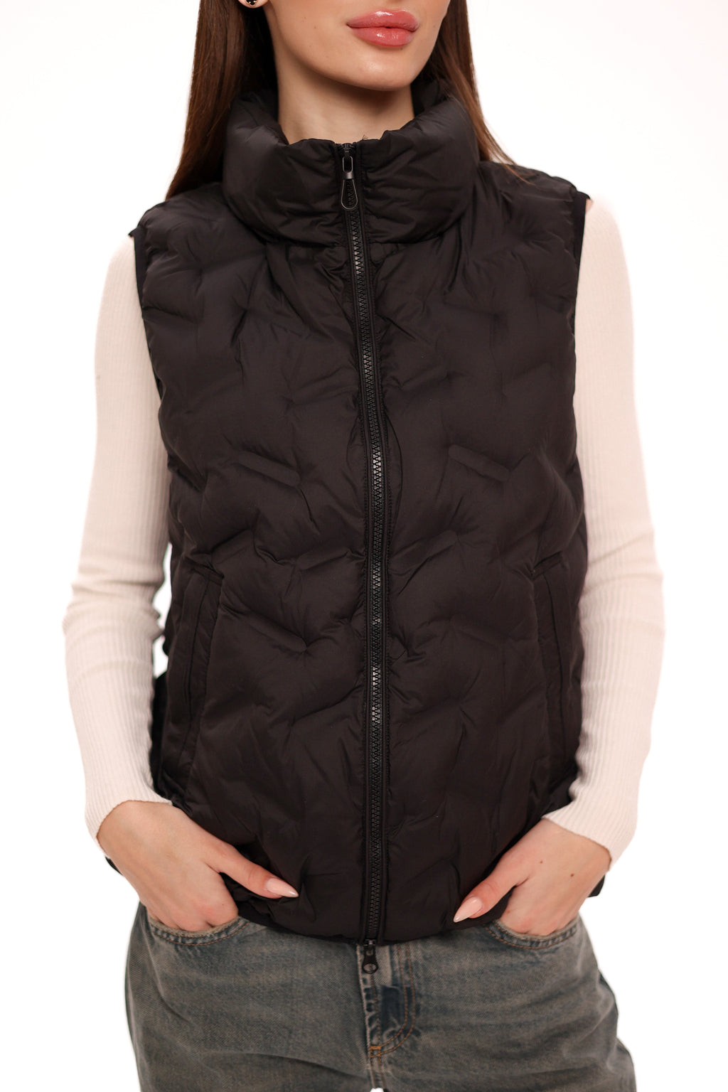 Quilted Vest in Black