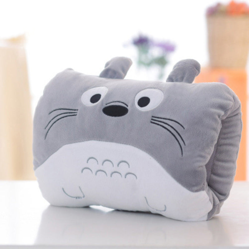 Animated nap pillow, warm hand cover, cylindrical cushion, creative hand warmer, girls' plush toy