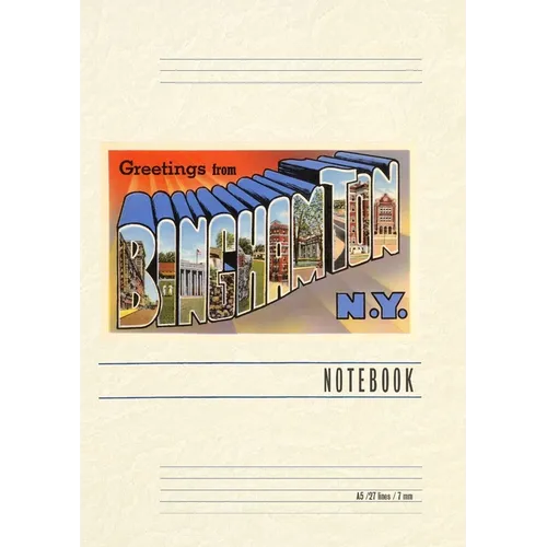 Vintage Lined Notebook Greetings from Binghamton, New York - Paperback