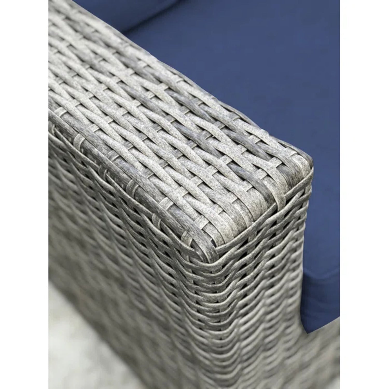 Outdoor Loveseat 79" Gray Wicker HDPE 600lb
