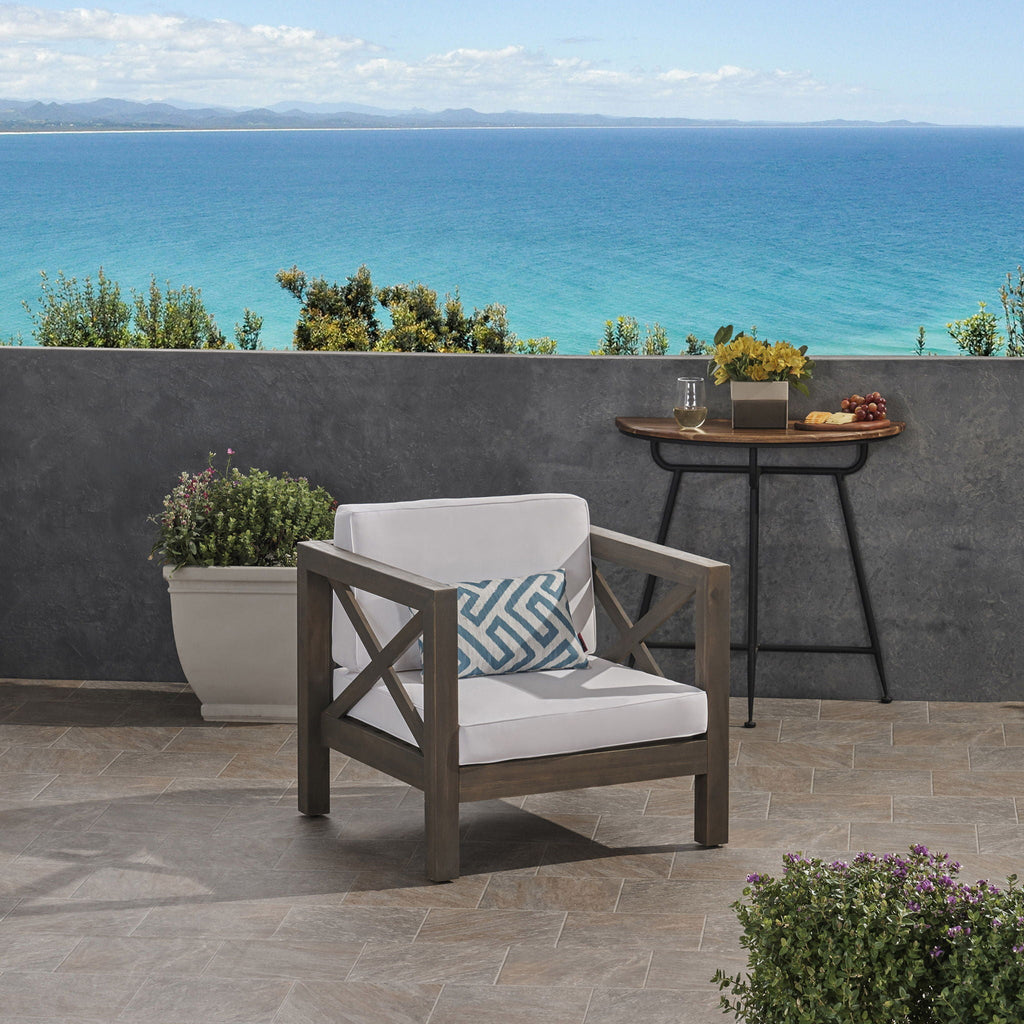 Brava Mid-Century Modern Club Chair with Water Resistant Cushions