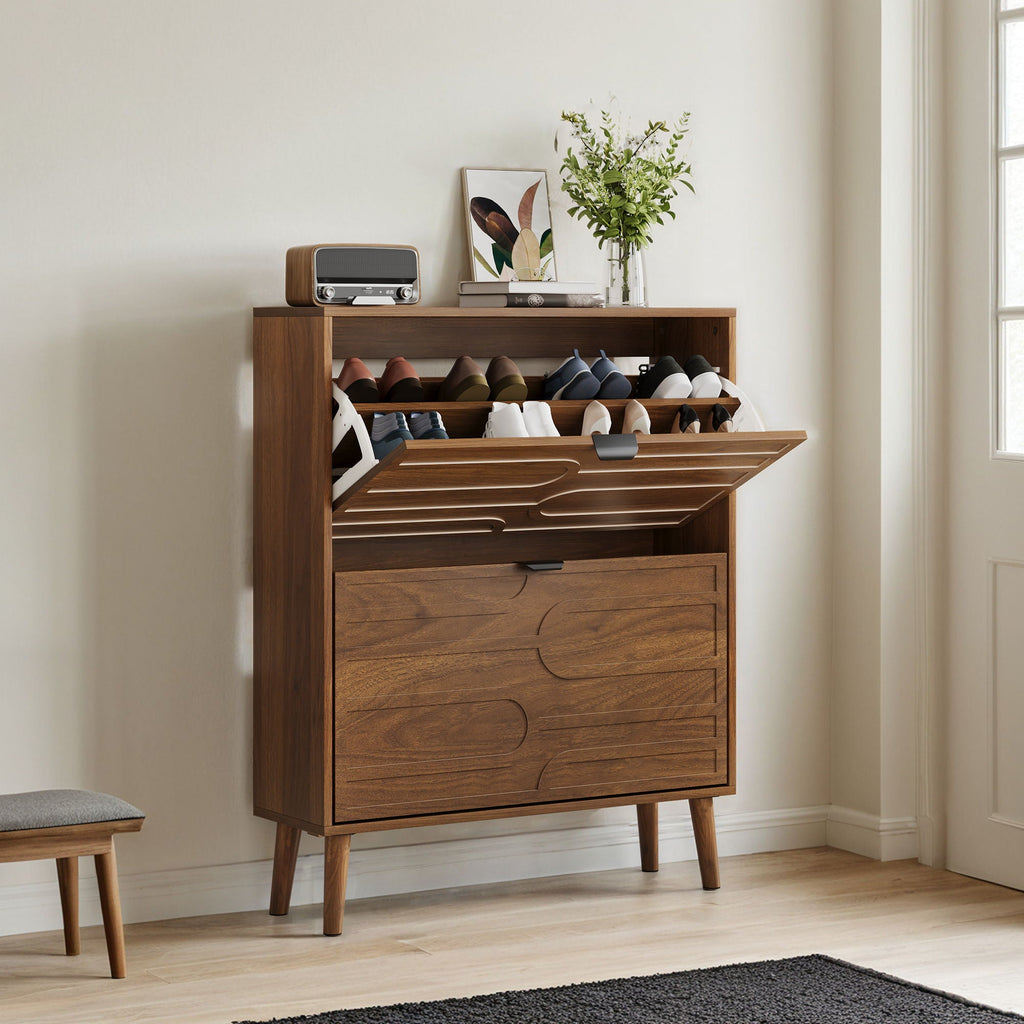 Medieval - Independent Shoe Cabinet With 2 Flip Drawers