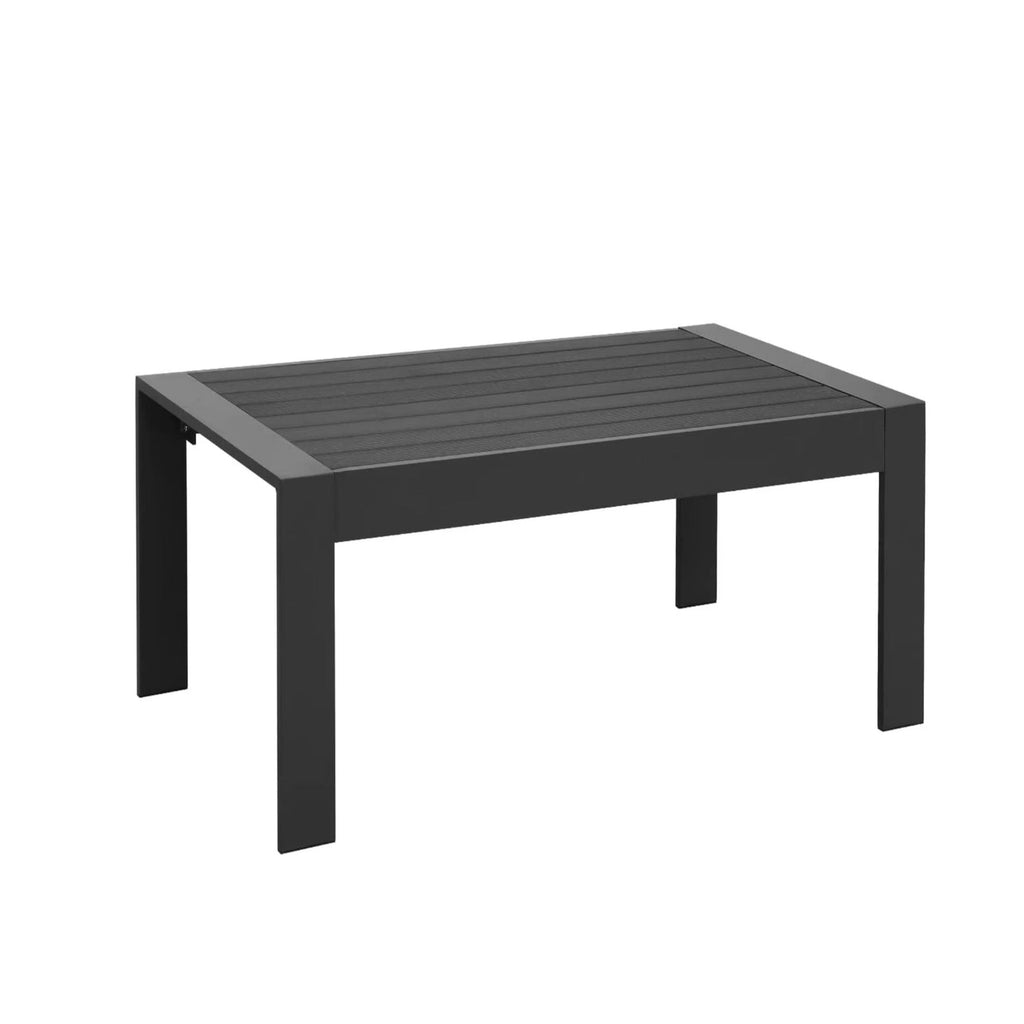 Outdoor Conversation Set 5 Seat Aluminum Gray Blue Cushion