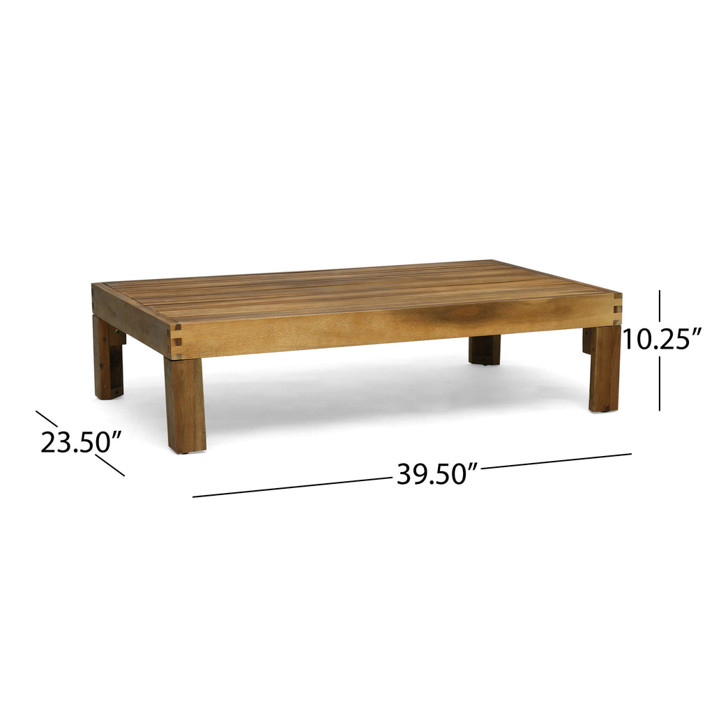 Outdoor Sectional Set Acacia Wood Beige 5 Piece L Shape Seats 4