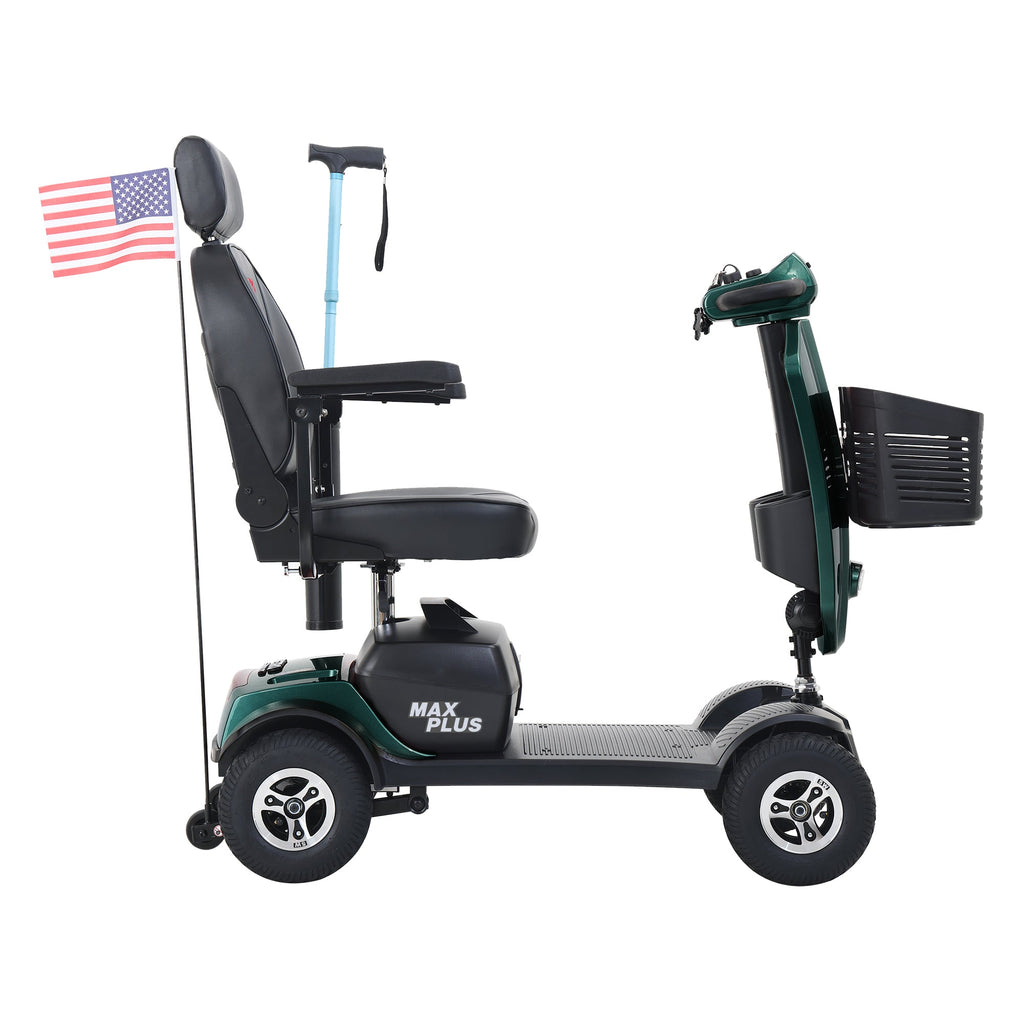 Mobility Scooter 4-Wheel Metal Emerald 16 Mile Range USB Charger 300W