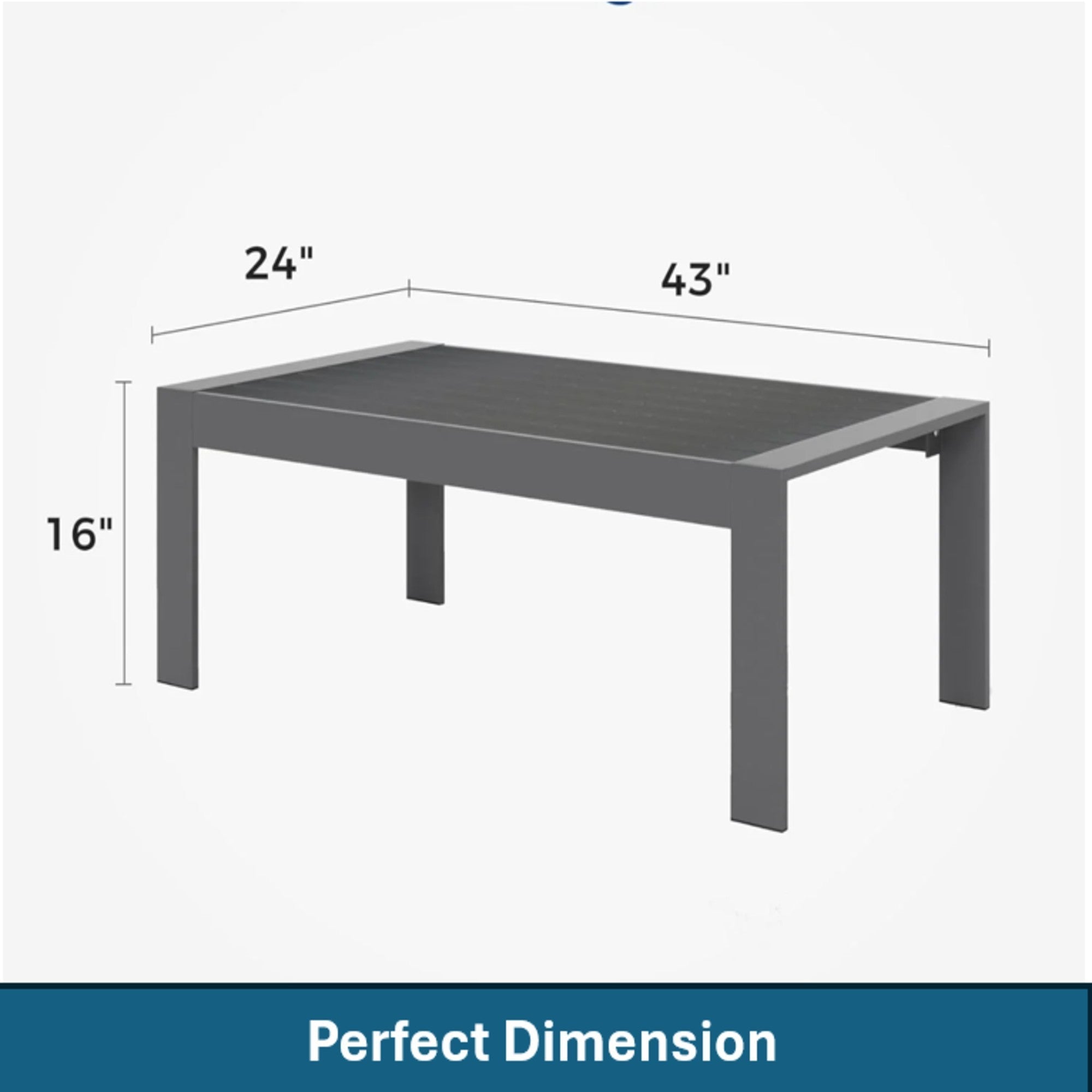 Outdoor Conversation Set 5 Seat Aluminum Gray Blue Cushion