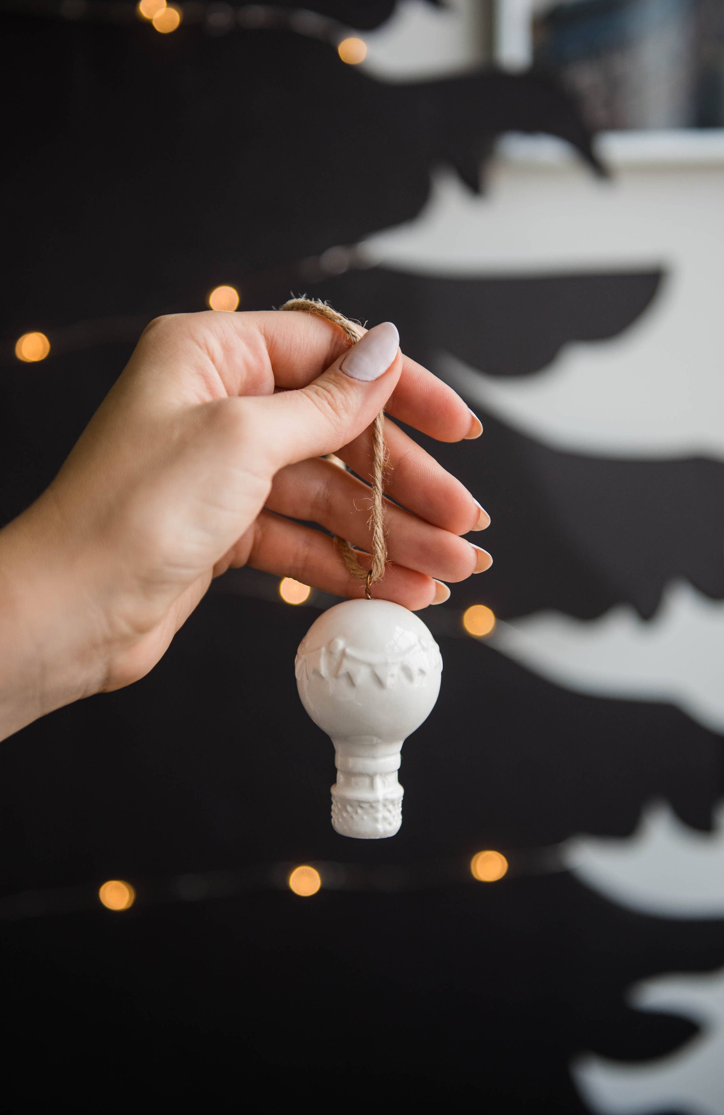 Handmade Porcelain Christmas Ornaments: Santa hat