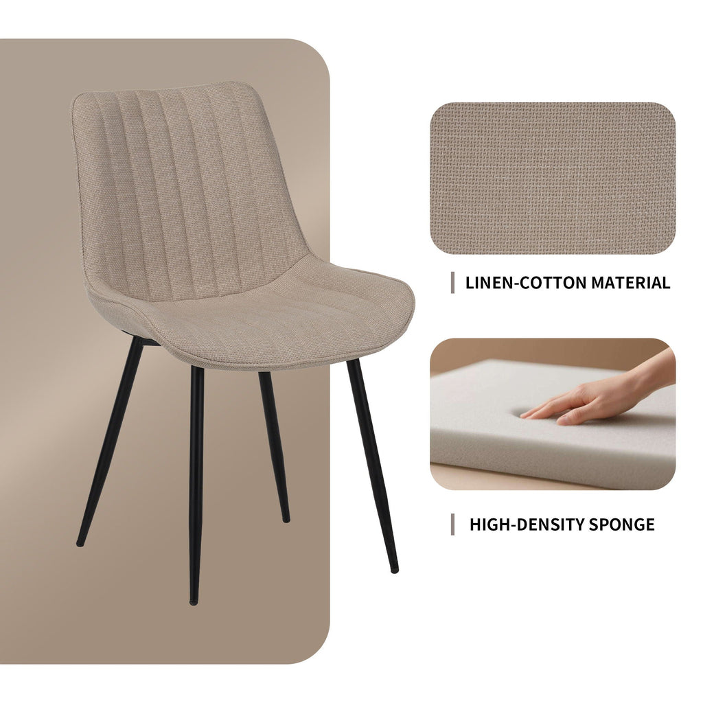 Dining Chair Set With Padded Backrests (Set of 4) - Beige