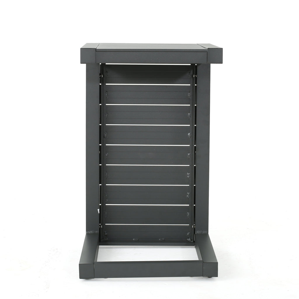 Outdoor C-Shape Side Table Aluminum Gray 14.5x15x24