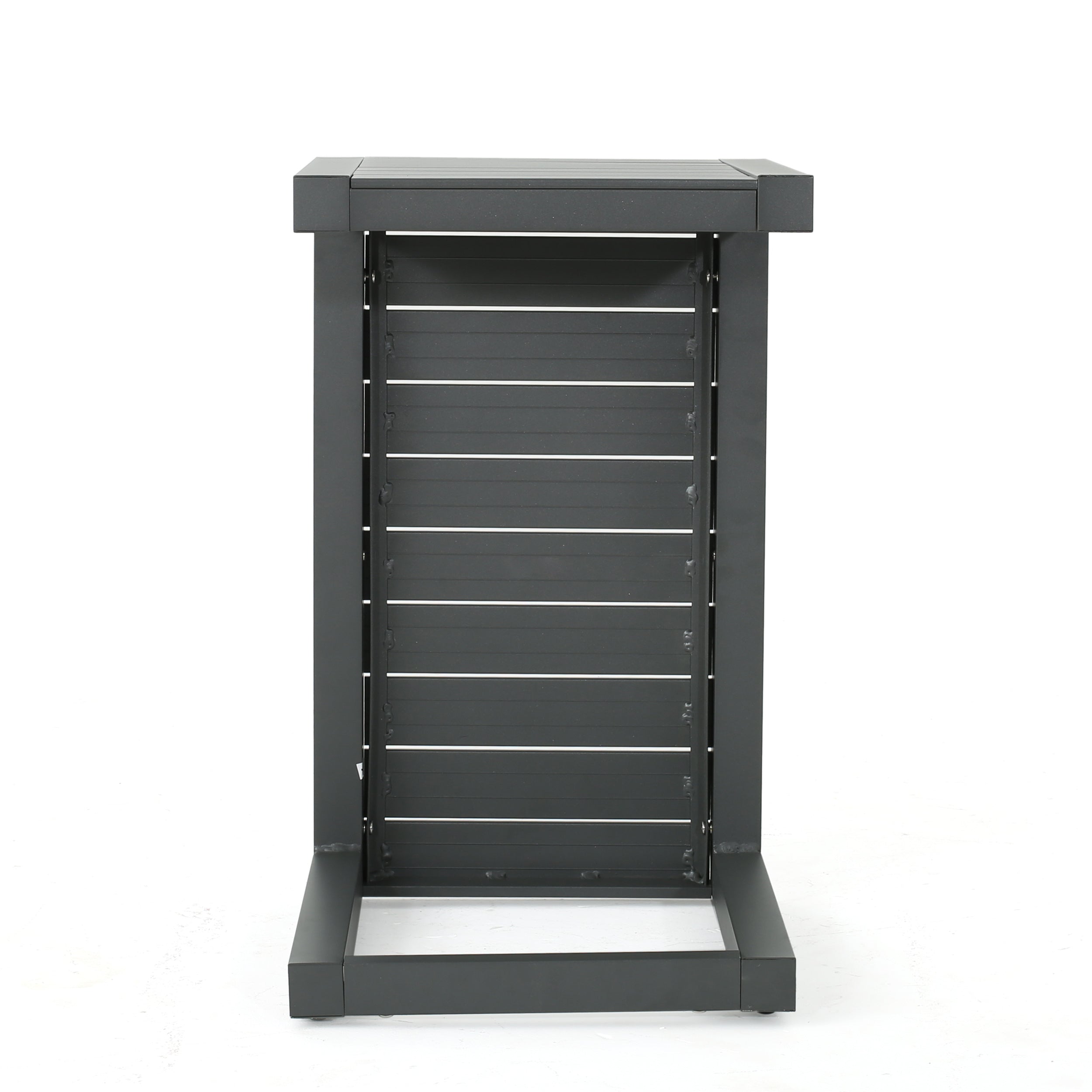 Outdoor C-Shape Side Table Aluminum Gray 14.5x15x24