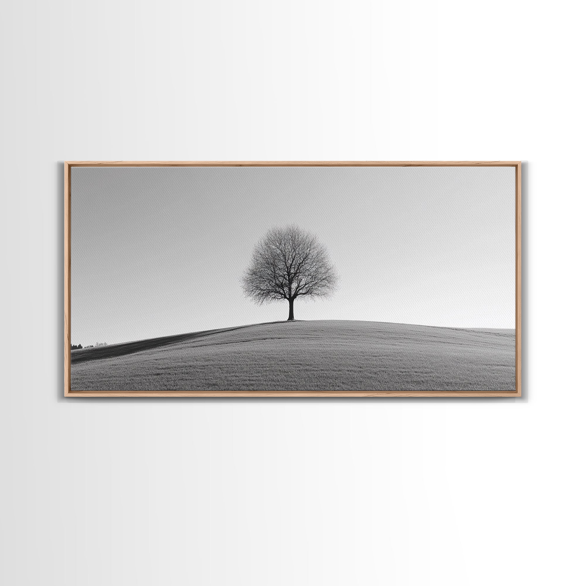 Loneliness - Framed Canvas Print Ready To Hang Wall Art - Thought Provoking Art - Moody Wall Art - Moody Painting - Black and White Dead Tree Art
