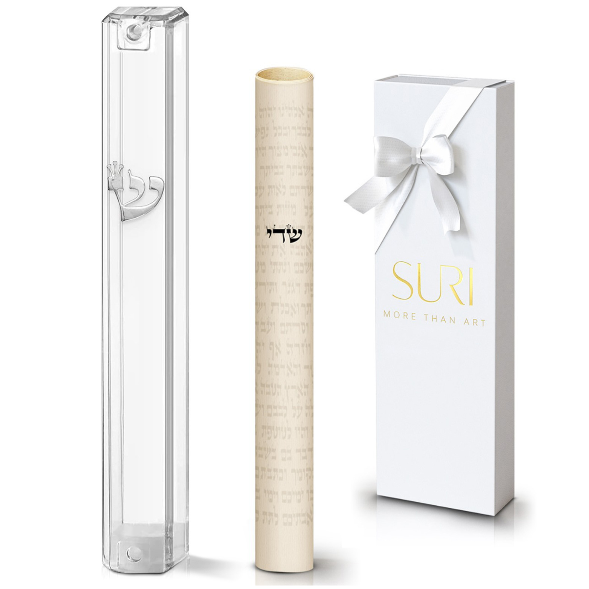 Mezuzah with Kosher Scroll – Transparent Minimalist Design with a Classic Touch
