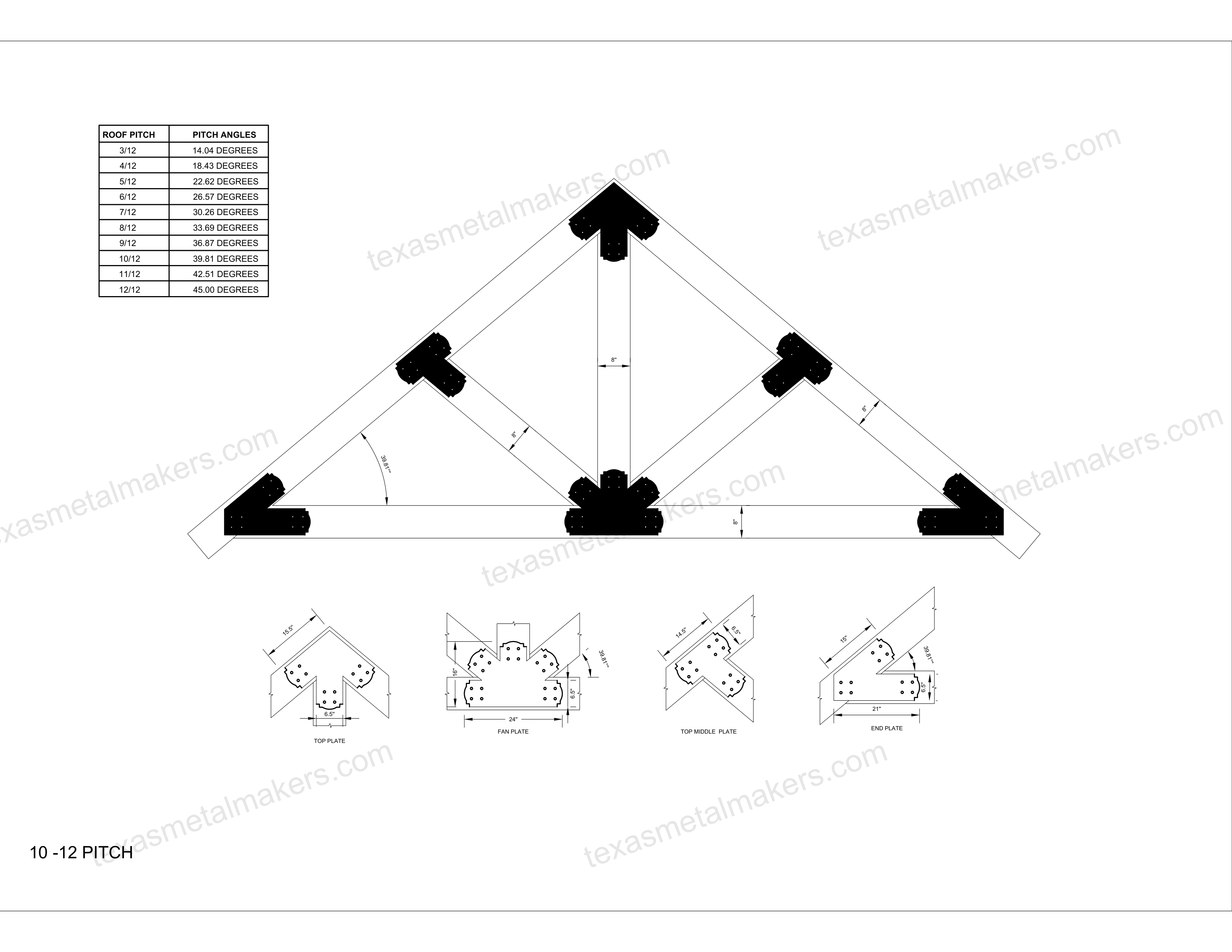 Decorative Design Timber Truss Brackets for 8x8 Posts, 8" Timber Truss Brackets, 8x8 Fan Bracket