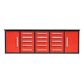 10ft Workbench Storage Cabinet with 15 Drawers & 2 Cabinets