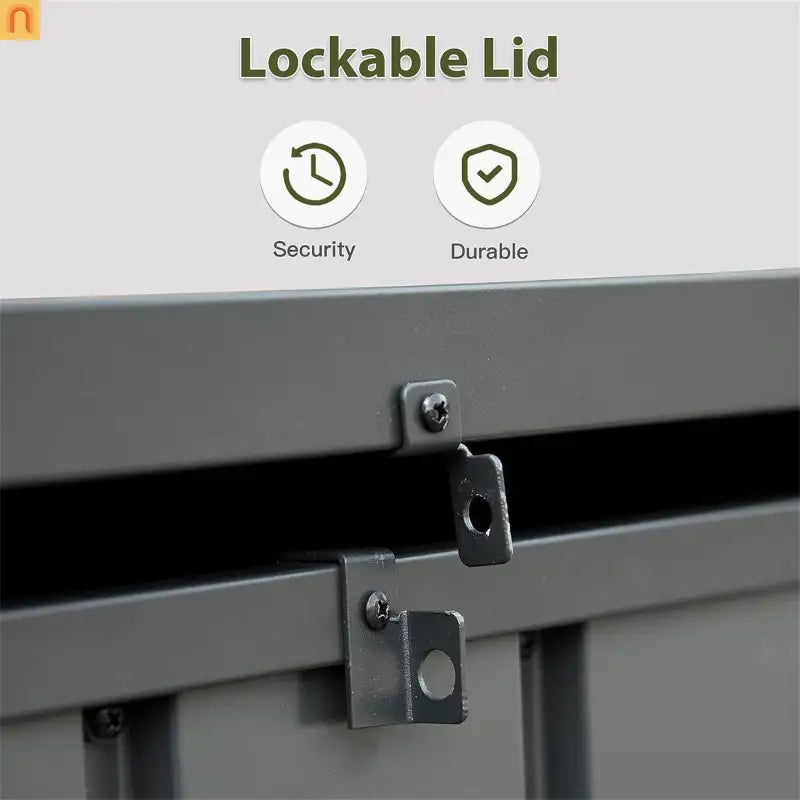 Outdoor Storage Deck Box Steel Dark Gray Lockable 100 Gallon